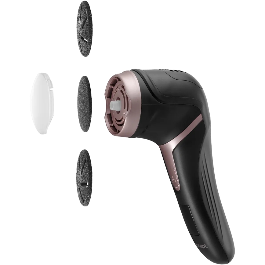 Concept PN3020 - Lima eléctrica para talones PERFECT SKIN 5V 1200 mAh IPX6 negro/oro rosa