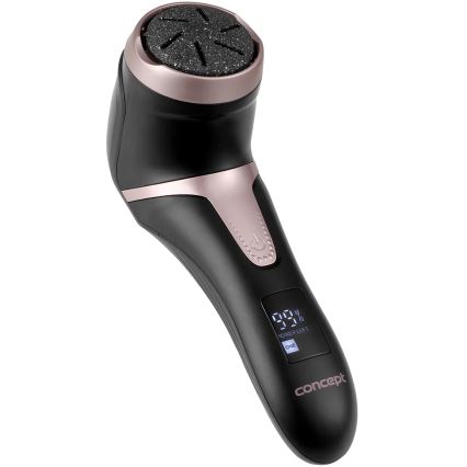 Concept PN3020 - Lima eléctrica para talones PERFECT SKIN 5V 1200 mAh IPX6 negro/oro rosa