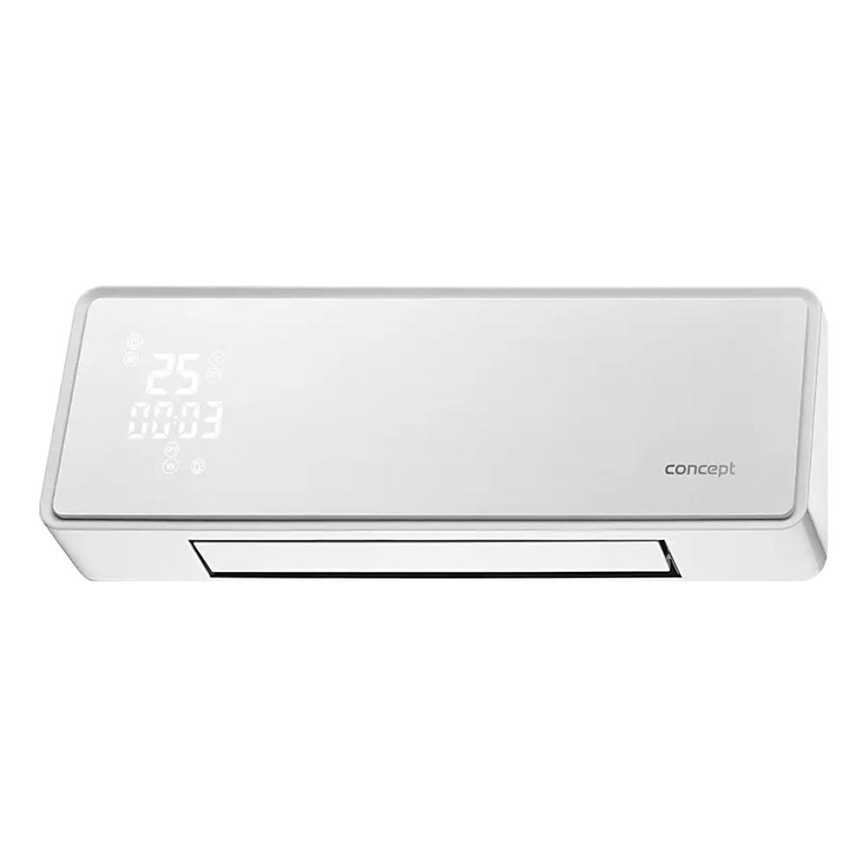 Concept QH4000 - Calefactor eléctrico 1000/2000W IP22 blanco + control remoto