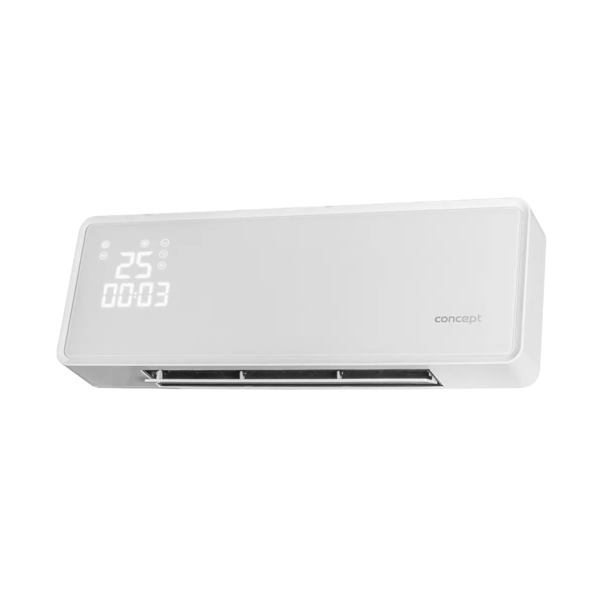 Concept QH4000 - Calefactor eléctrico 1000/2000W IP22 blanco + control remoto