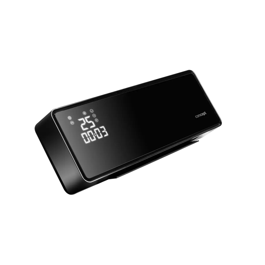 Concept QH4001 - Calefactor eléctrico 1000/2000W IP22 negro + mando a distancia