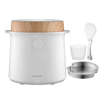 Concept RE3030 - Arrocera digital 2 en 1 380 W/230 V 1,5 l blanca/efecto madera