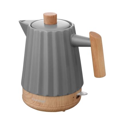 Concept RK0092 - Hervidor eléctrico 1,5 l 1500W/230V gris oscuro/acabado en madera/cerámica