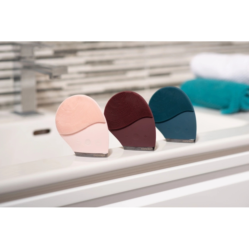 Concept SK9102 - Cepillo limpiador facial SONIVIBE 2W/5V 250 mAh IPX7 rosa