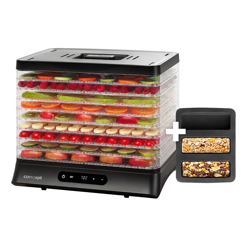 Concept SO2042 - Secador de alimentos 500W/230V negro + molde de silicona
