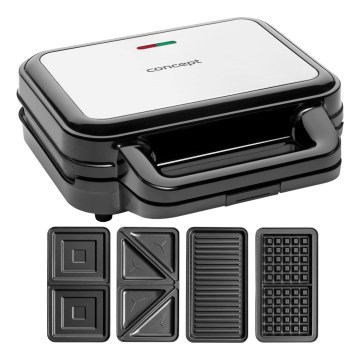 Concept SV3070 - Tostadora XXL 4 en 1 900W/230V negro/acero inoxidable