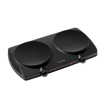 Concept VE3060 - Placa eléctrica doble 2500 W/230 V, negra