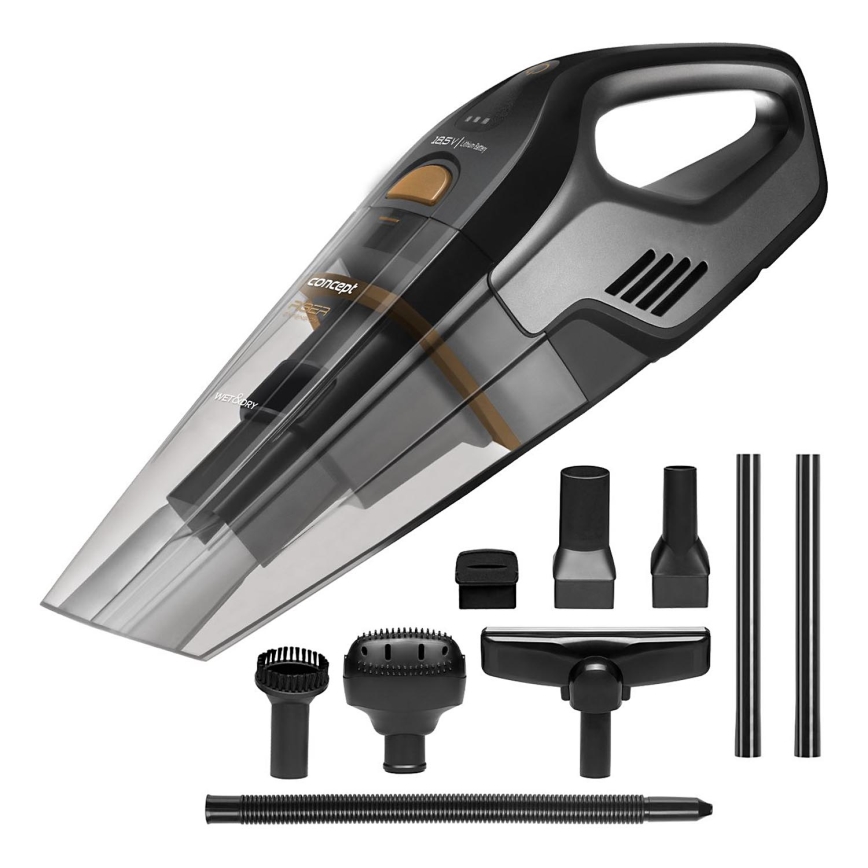 Concept VP4353 - Aspiradora de mano WET & DRY CON EXTENSIÓN RISER 110W/18,5V 2200 mAh negra