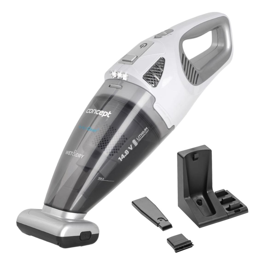 Concept VP4370 - Aspiradora de mano WET & DRY PERFECT CLEAN 90W/14,8V 2200 mAh blanca