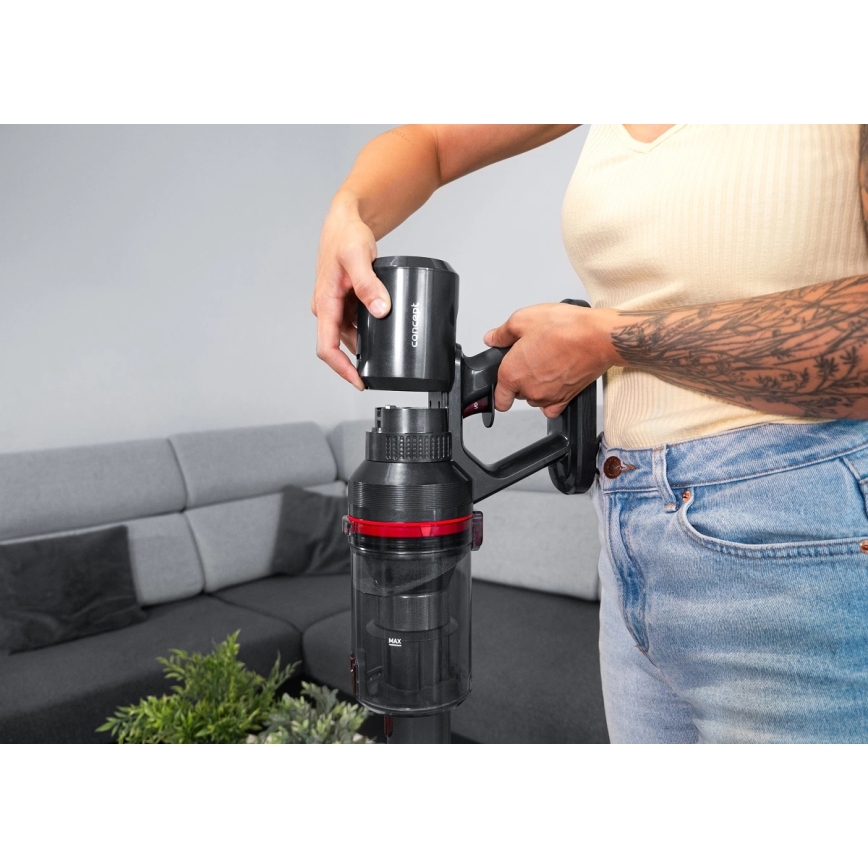 Concept VP6150 - Aspiradora escoba 3 en 1 ULTIMATE UV POWER 500W/29,6V 2200 mAh negra