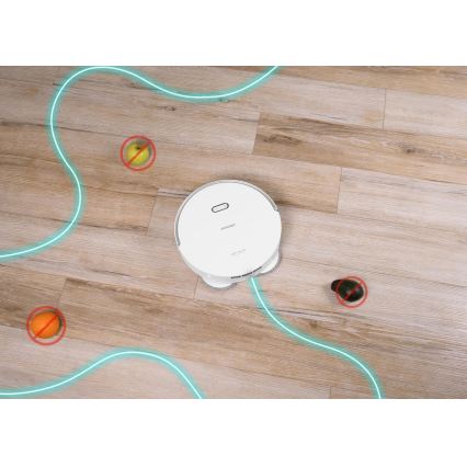 Concept VR4050 - Robot aspirador inteligente 2 en 1 con mopa OPTIMUS AQUA PRO LÁSER 3D, 600W/230V, 5200 mAh, Wi-Fi, blanco