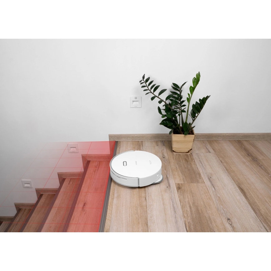 Concept VR4050 - Robot aspirador inteligente 2 en 1 con mopa OPTIMUS AQUA PRO LÁSER 3D, 600W/230V, 5200 mAh, Wi-Fi, blanco