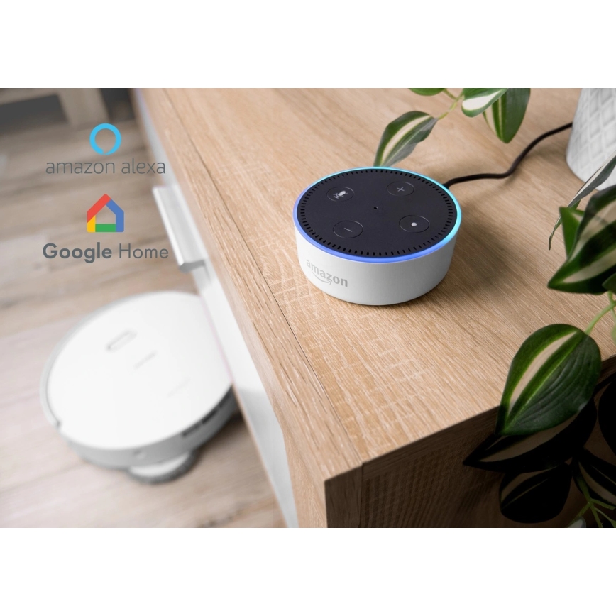 Concept VR4050 - Robot aspirador inteligente 2 en 1 con mopa OPTIMUS AQUA PRO LÁSER 3D, 600W/230V, 5200 mAh, Wi-Fi, blanco