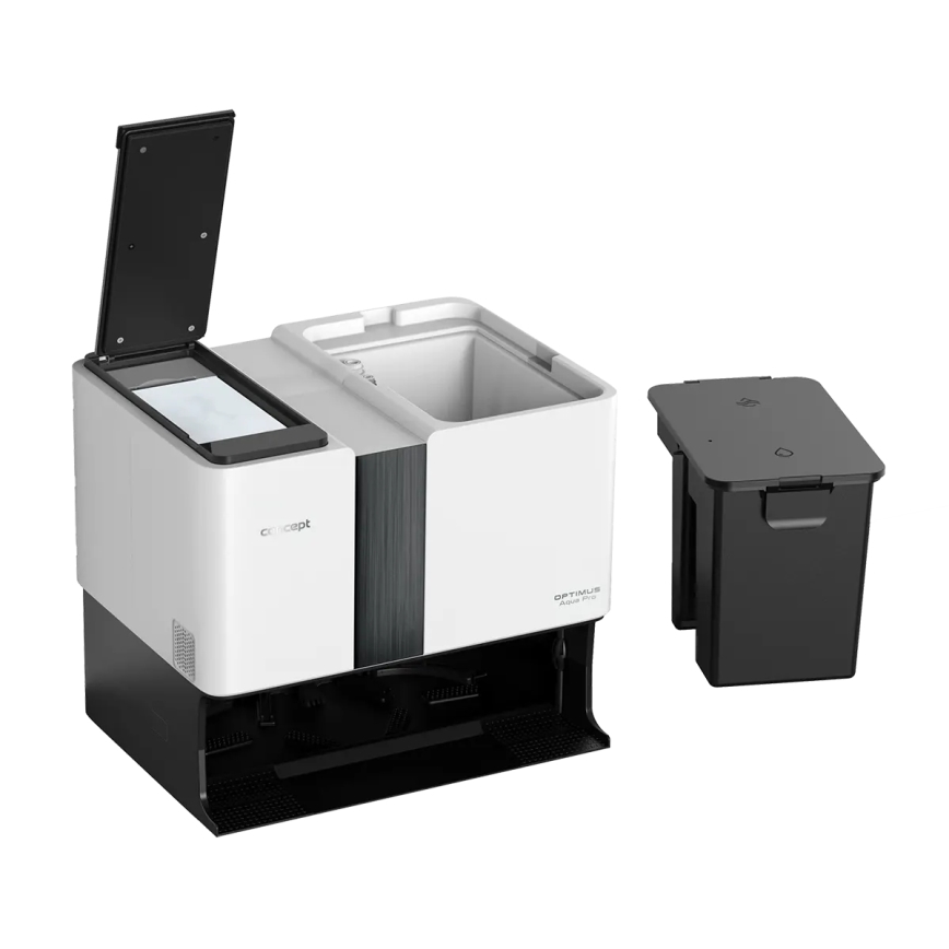 Concept VR4050 - Robot aspirador inteligente 2 en 1 con mopa OPTIMUS AQUA PRO LÁSER 3D, 600W/230V, 5200 mAh, Wi-Fi, blanco