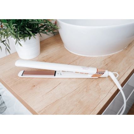 Concept VZ2110 - Plancha para el cabello GLAM STYLE 48W/230V blanca/oro rosa