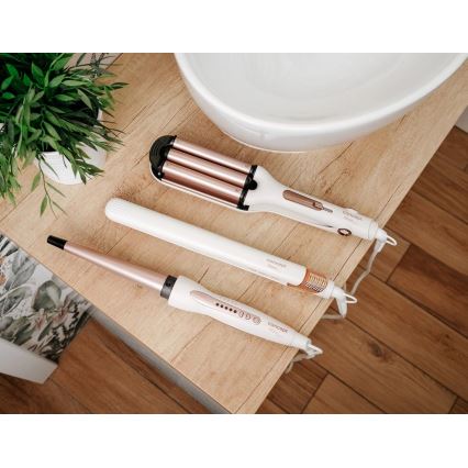 Concept VZ2110 - Plancha para el cabello GLAM STYLE 48W/230V blanca/oro rosa