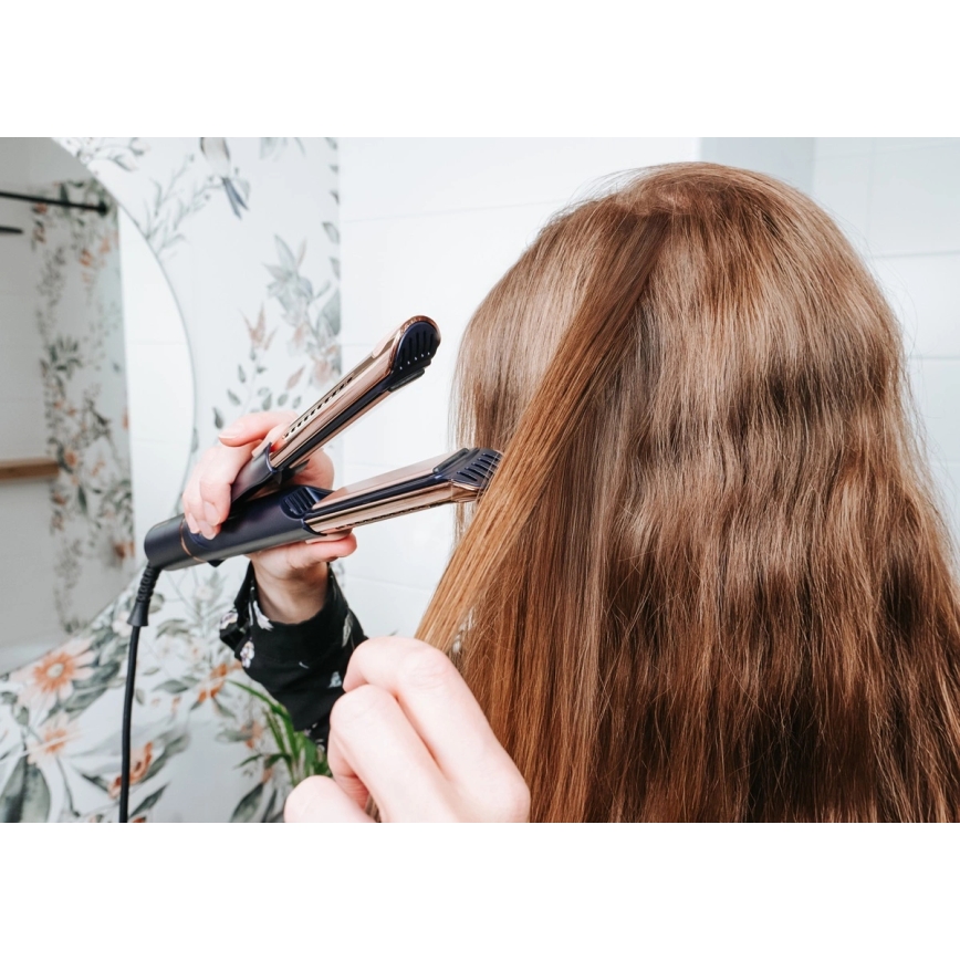 Concept VZ8100 - Plancha para el cabello PROFI CARE 60 W/230 V azul/dorado