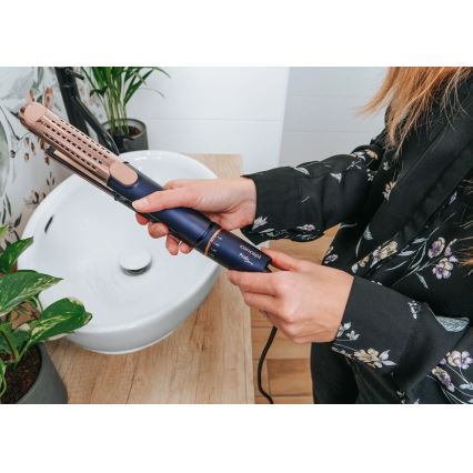 Concept VZ8100 - Plancha para el cabello PROFI CARE 60 W/230 V azul/dorado