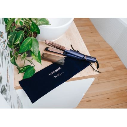Concept VZ8100 - Plancha para el cabello PROFI CARE 60 W/230 V azul/dorado