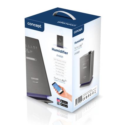 Concept ZV2021-  Humidificador de aire con difusor de aromas PERFECT AIR SMART 4,6 l 110W/230V Wi-Fi antracita + mando a distancia