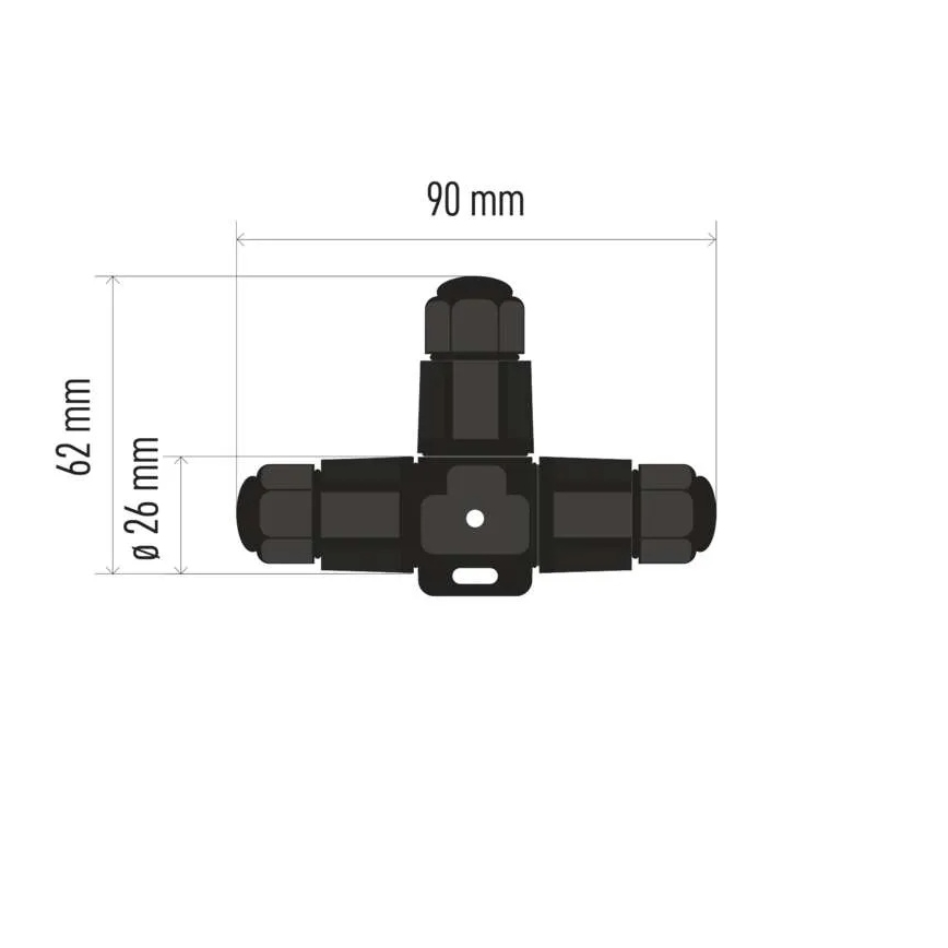 Conector en T para cable IP68