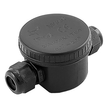 Conector impermeable IP66 negro