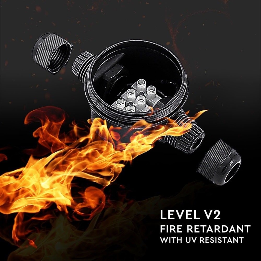 Conector impermeable IP66 negro