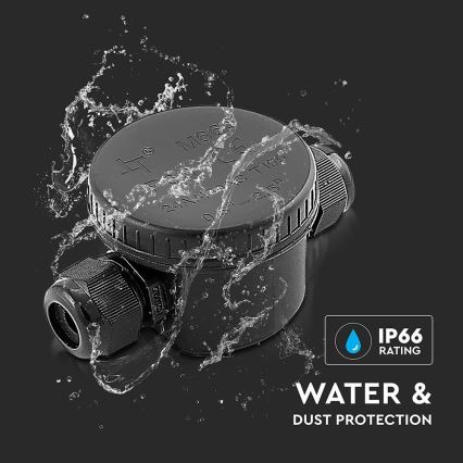 Conector impermeable IP66 negro