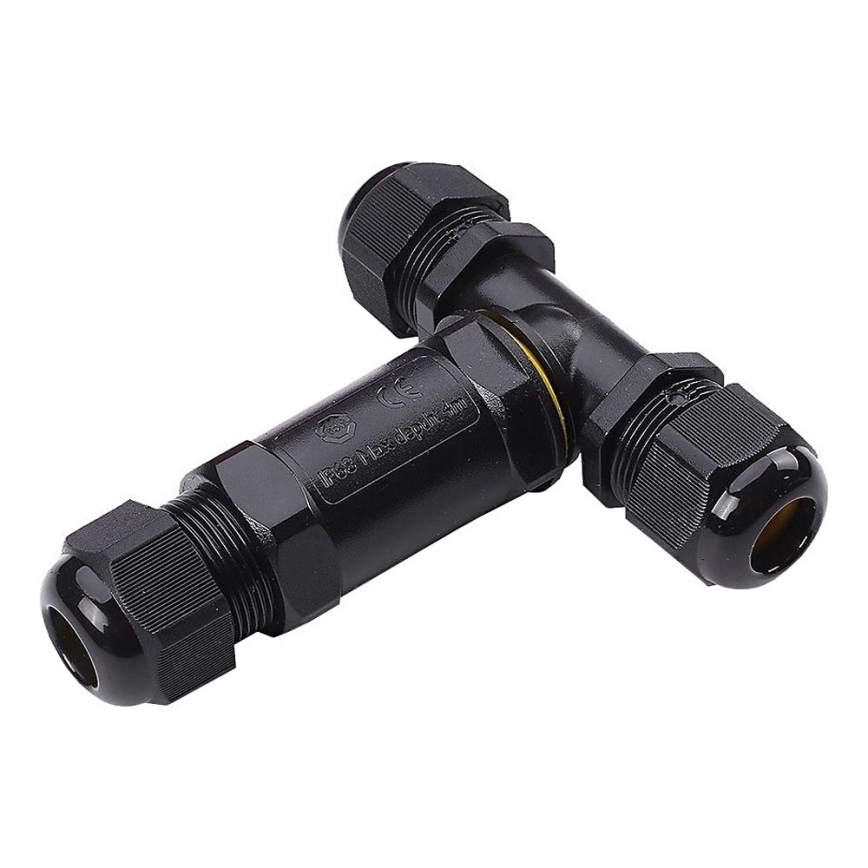 Conector impermeable IP68 negro