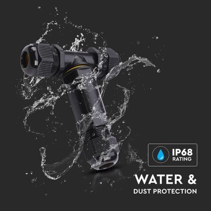 Conector impermeable IP68 negro