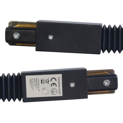 Conector para lámparas en el sistema de rieles TRACK negro tipo Flexi