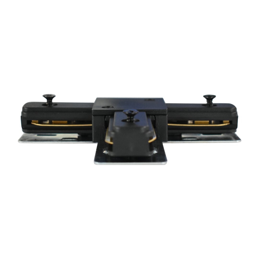 Conector para luces en sistema de rieles monofásico tipo T negro
