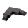 Conector para luminarias en sistema de riel monofásico tipo L + fuente de alimentación negro