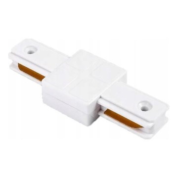 Conector recto monofásico blanco para riel de iluminación