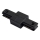 Conector recto monofásico para luminarias en sistema de riel, color negro