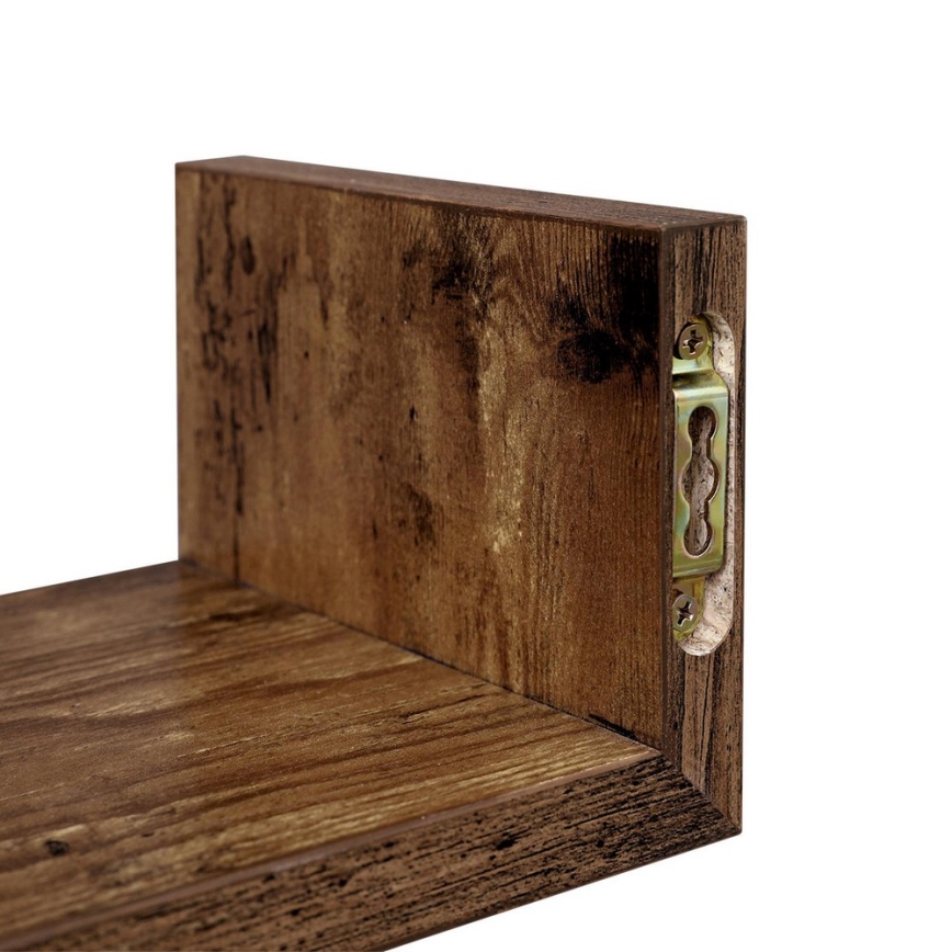 Conjunto de 3 estantes de pared SHELFY, marrón