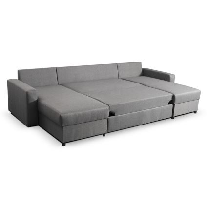 Conjunto de salón en forma de U plegable con espacio de almacenamiento JANISE gris