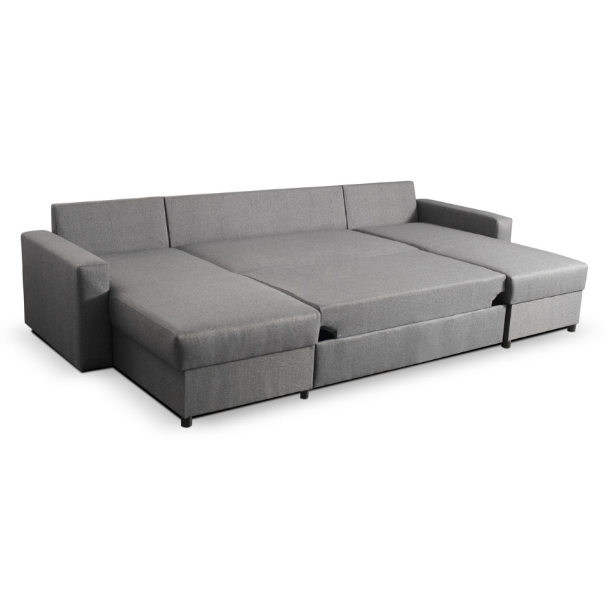 Conjunto de salón en forma de U plegable con espacio de almacenamiento JANISE gris