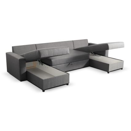 Conjunto de salón en forma de U plegable con espacio de almacenamiento JANISE gris