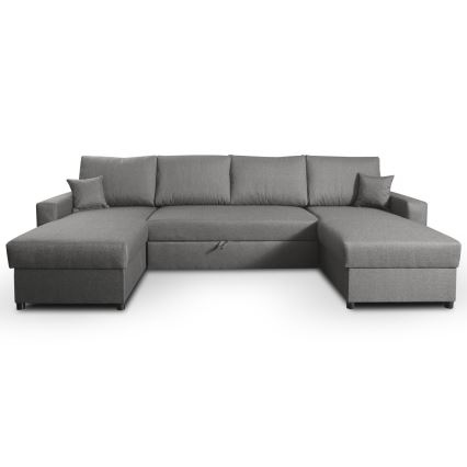 Conjunto de salón en forma de U plegable con espacio de almacenamiento JANISE gris