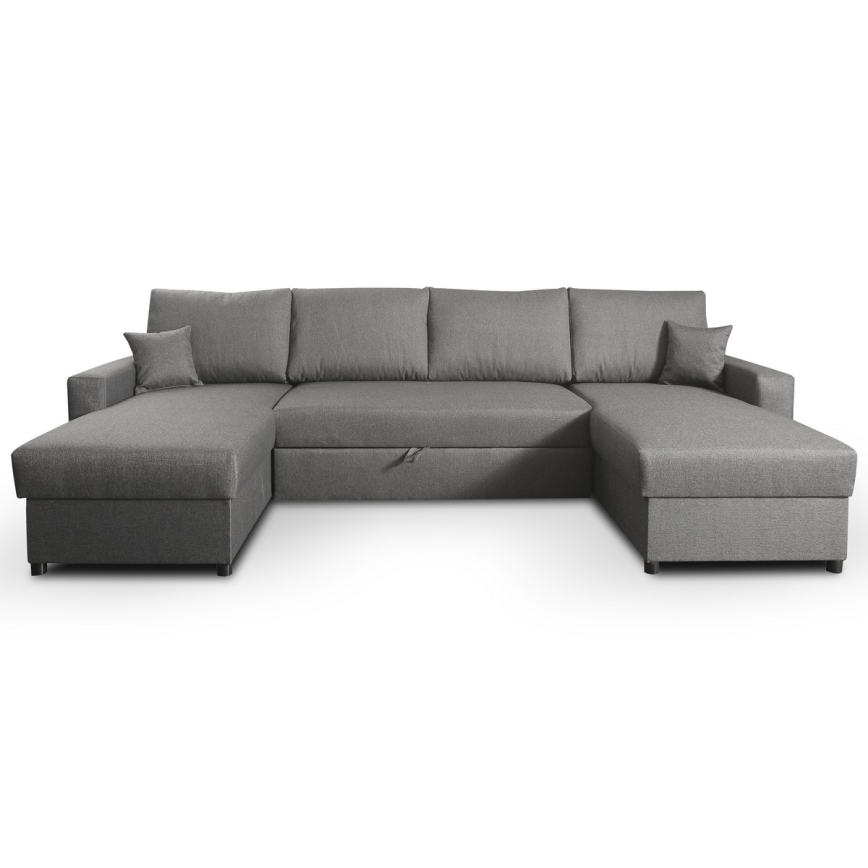Conjunto de salón en forma de U plegable con espacio de almacenamiento JANISE gris
