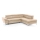 Conjunto de salón esquinero de cuero plegable en forma de L SALERNO II derecho beige