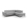 Conjunto de salón esquinero de cuero plegable en forma de L SALERNO II derecho gris