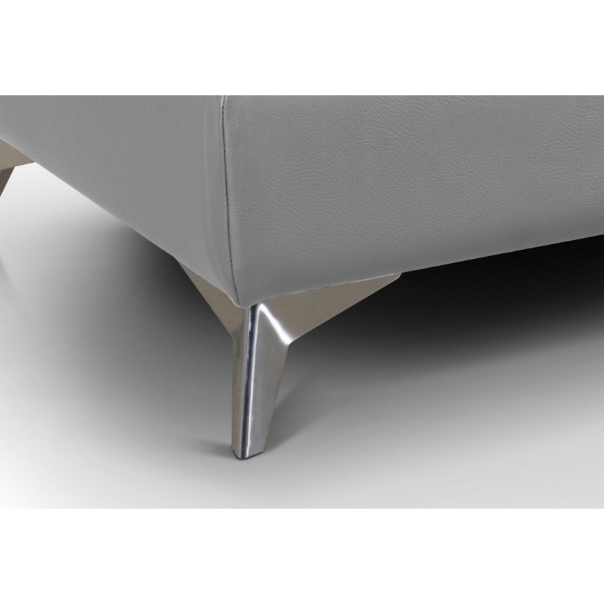 Conjunto de salón esquinero de cuero plegable en forma de L SALERNO II derecho gris