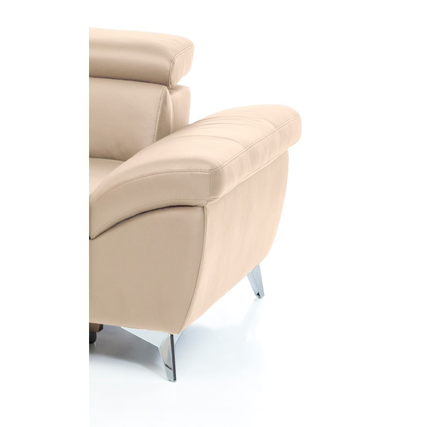 Conjunto de salón esquinero de cuero plegable en forma de L SALERNO II izquierdo beige