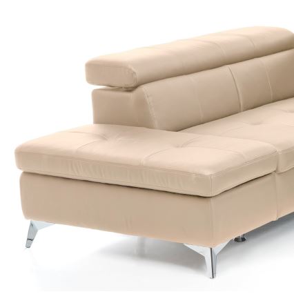Conjunto de salón esquinero de cuero plegable en forma de L SALERNO II izquierdo beige