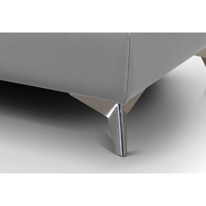 Conjunto de salón esquinero de cuero plegable en forma de L SALERNO II izquierdo gris