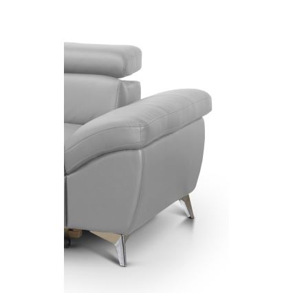 Conjunto de salón esquinero de cuero plegable en forma de L SALERNO II izquierdo gris
