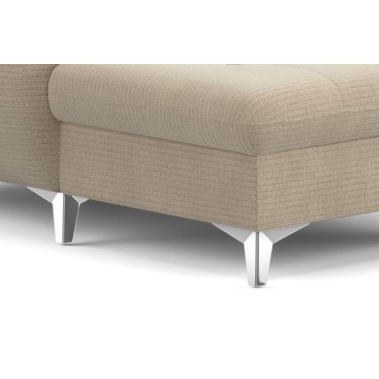 Conjunto de salón esquinero plegable en forma de U con espacio de almacenamiento CATANIA derecho beige