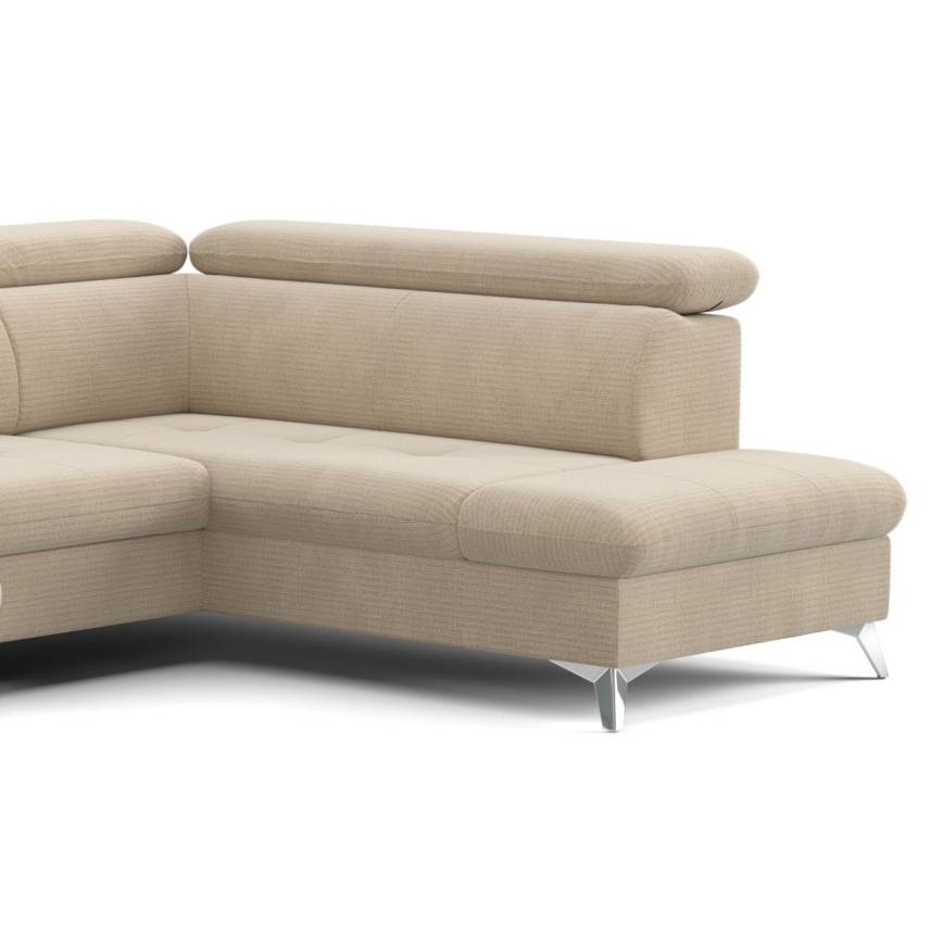 Conjunto de salón esquinero plegable en forma de U con espacio de almacenamiento CATANIA derecho beige